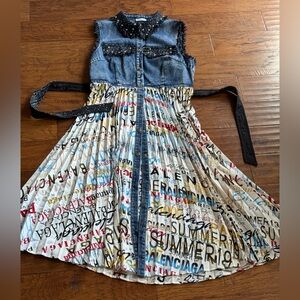 Why Denim Dress Balenciaga Graphic Print‎